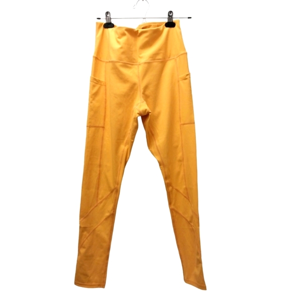 Along Fit High Waisted with Pocket both side Leggings sz Large in Golden yellow - Picture 2 of 9